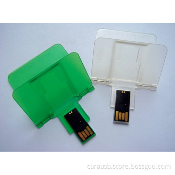 CaraUSB branded Transparent plastic material folding card Usb flash disk bank card gift cards customized pendrive 8GB colorful